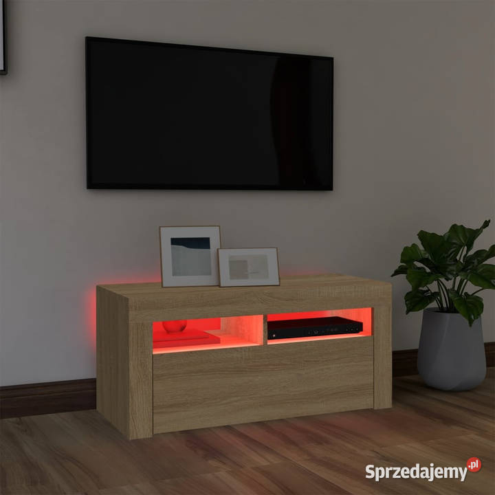 Szafka TV z oświetleniem LED dąb sonoma 90x35x40 mazowieckie Warszawa sprzedam