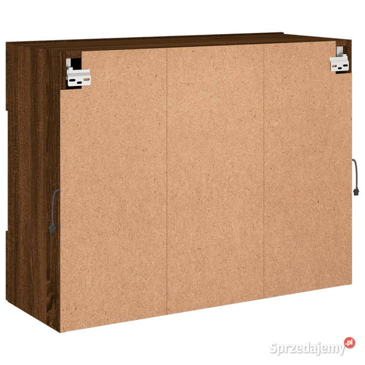 Ścienna szafka TV z LED brązowy dąb 785x30x605