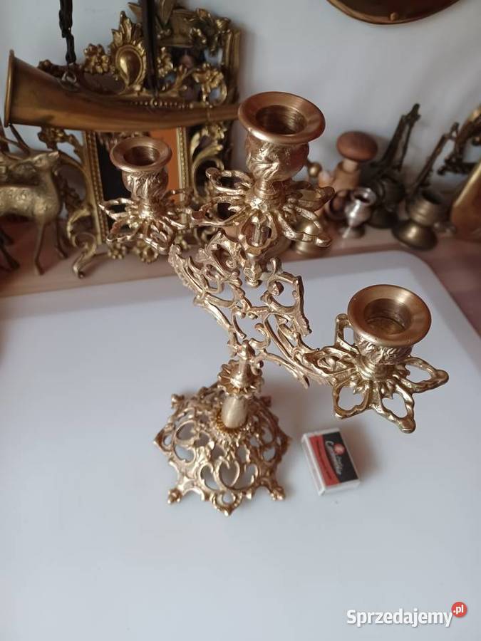 Przepiękny świecznik mosiężny wielkopolskie Poznań