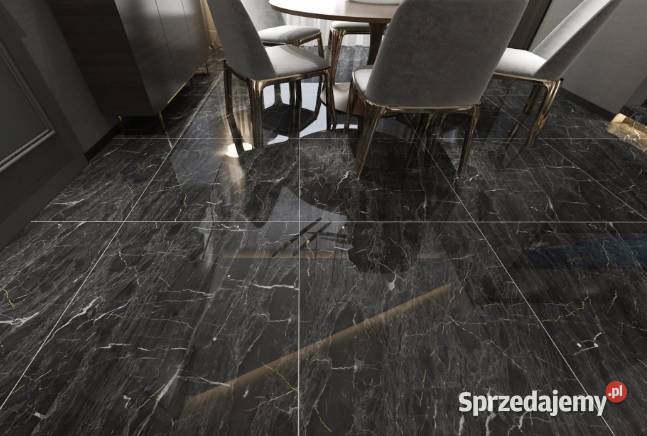 CZARNY gres marmuropodobny 80x80 WYSOKI POŁYSK