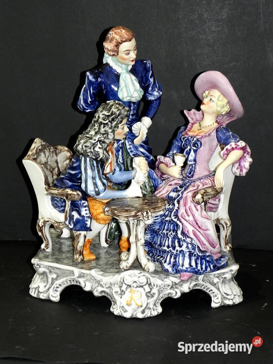 Roceram porcelana grupa figuralna Dyskusja kolor Środa Wielkopolska