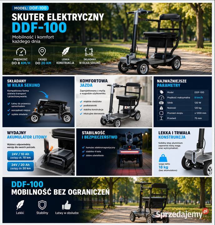 Skuter elektryczny inwalidzki składany mazowieckie Wołomin