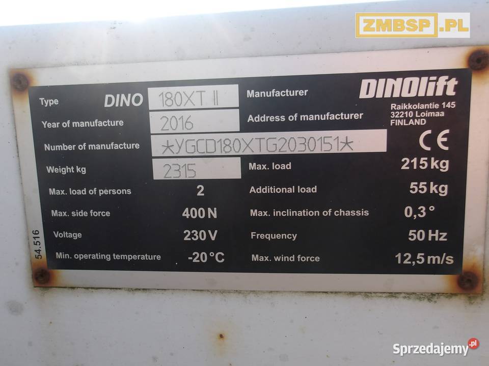 Podnośnik koszowy na przyczepie Dinolift DINO Pleszew sprzedam