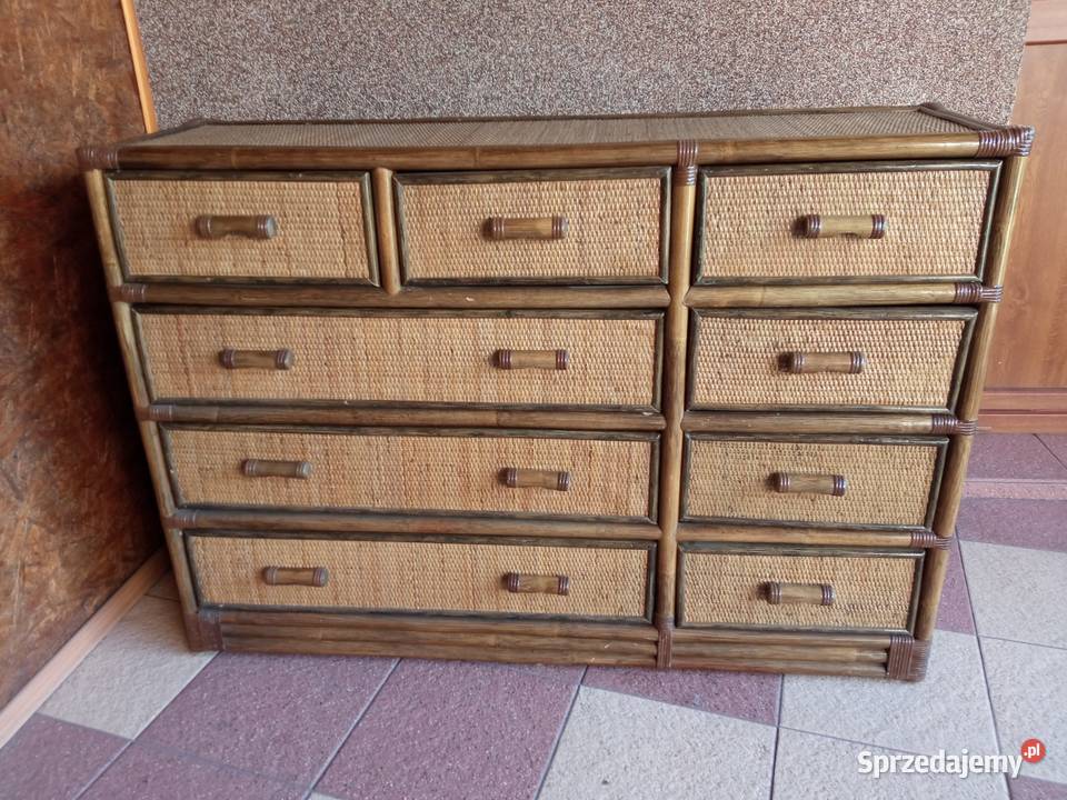 Komoda Rattanowa z szufladami 120x39x84 Sosnowiec