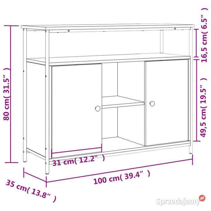 Szafka brązowy dąb 100x35x80 materiał Warszawa