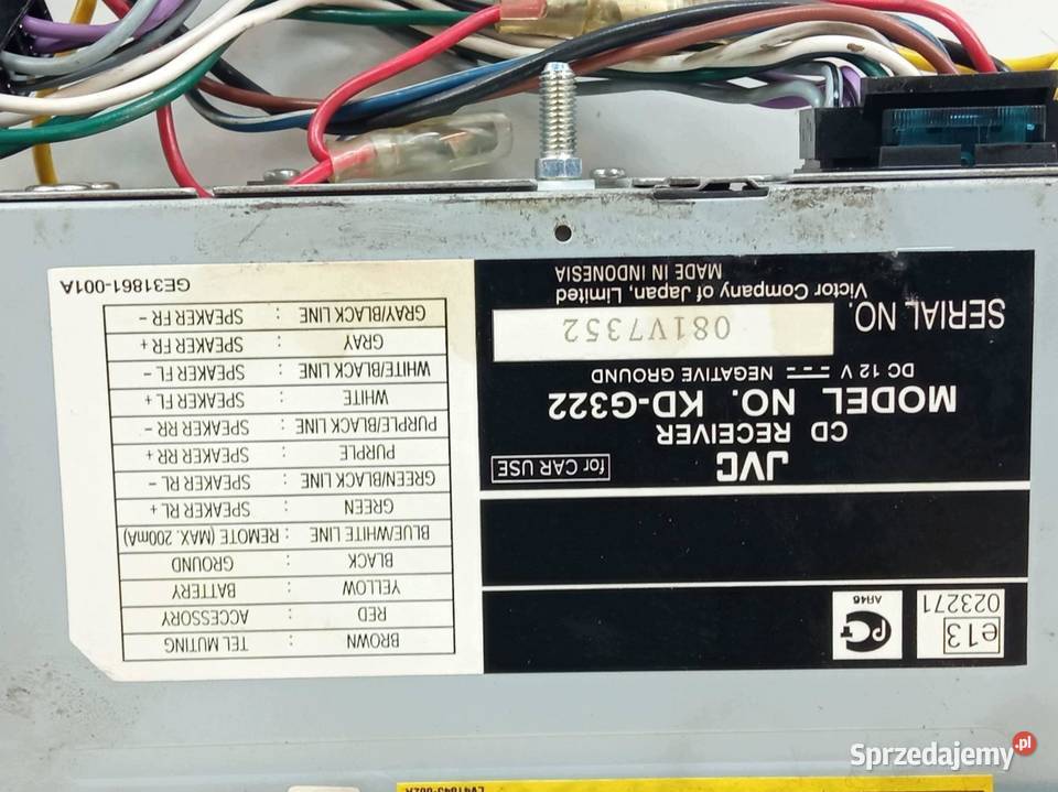 RADIO JVC KDG322 VW Volkswagen Lupo I 19982005 Sprzęt audio fabryczny świętokrzyskie