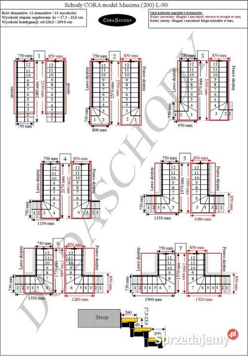 Schody modułowe CORA model Maxima 02 L90 12 Kościan sprzedam