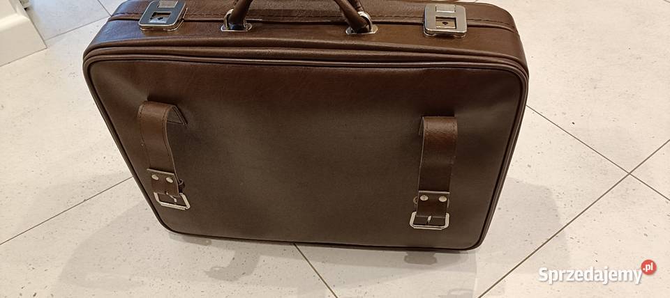 Ładna skórzana torba podróżna vintage PRL Warszawa