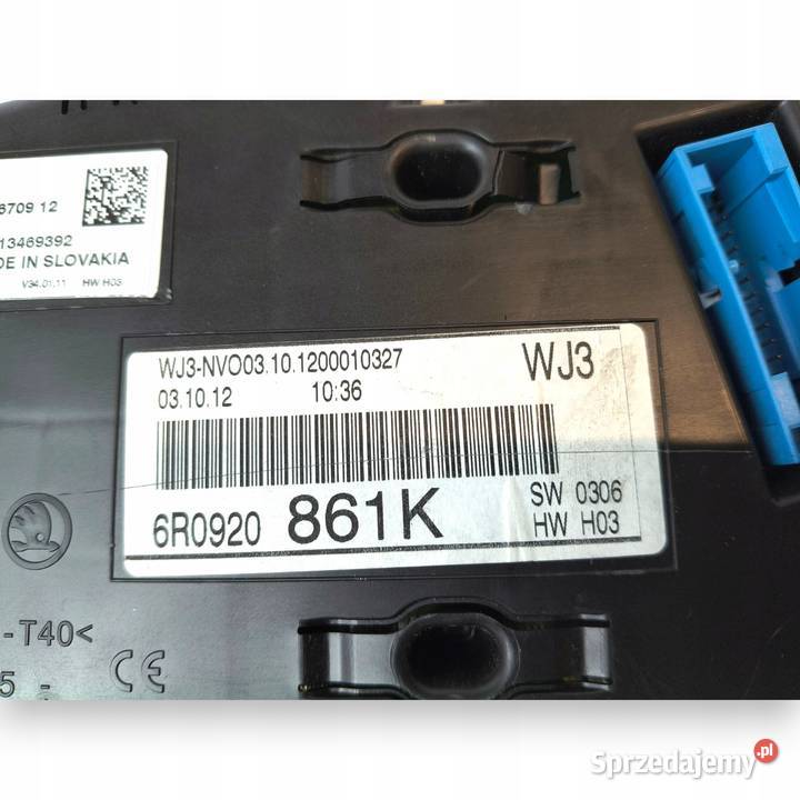 LICZNIK ZEGARY 6R0920861K VW Polo V 12 14 16 TDI Chełm