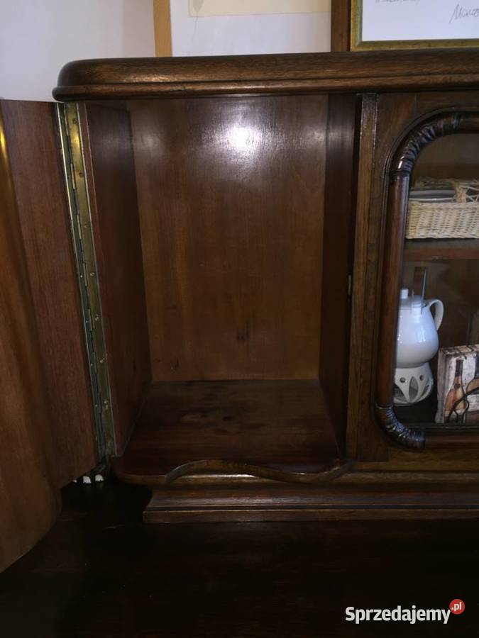 Stylowy kredens w starym stylu z witryną bufet wielkopolskie Swarzędz
