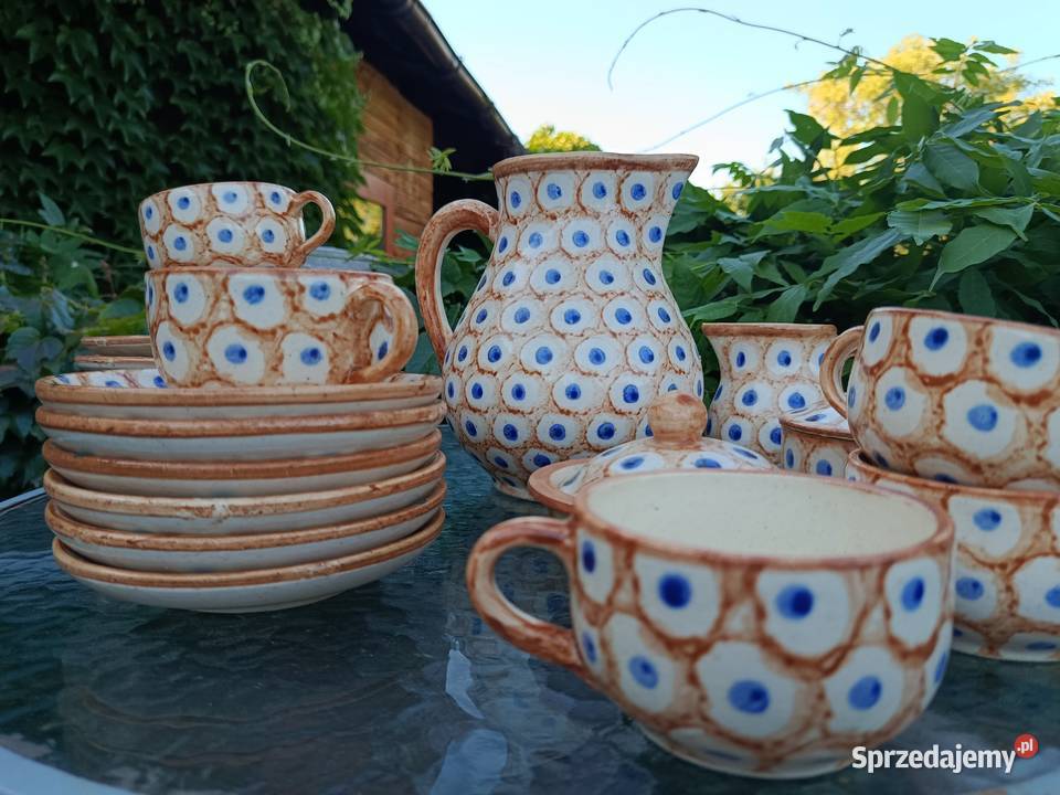 rzadko spotykany ceramiczny serwis Bolesławiec Klenica sprzedam