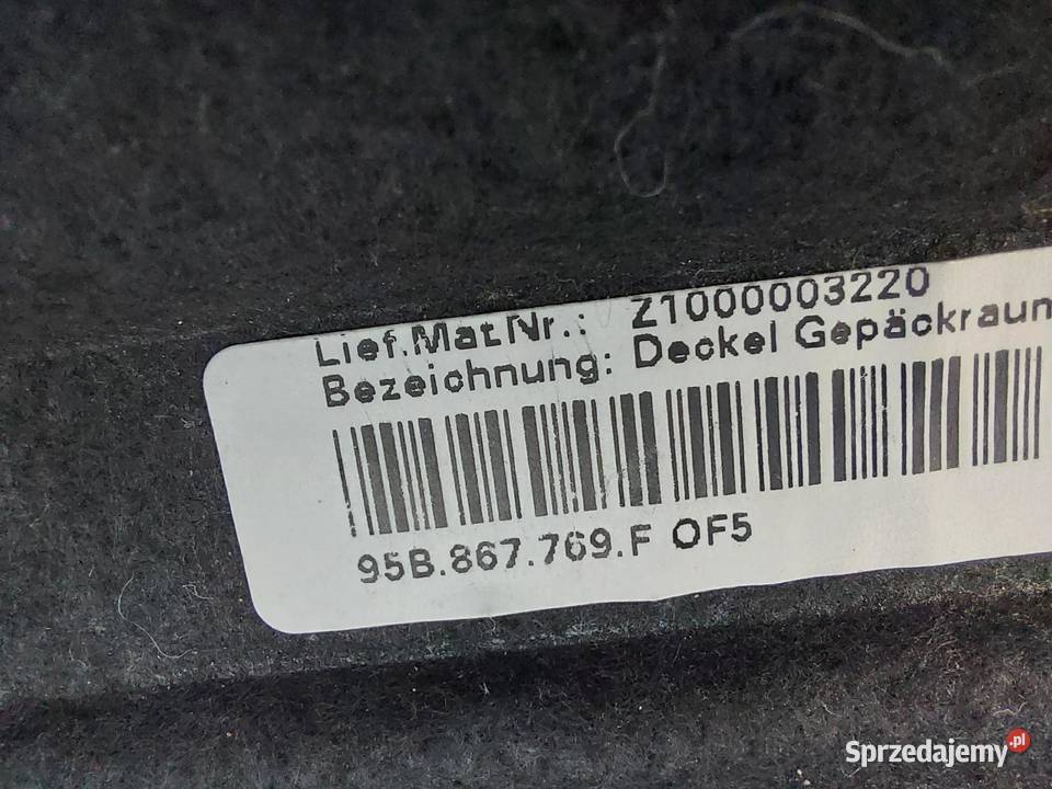 PORSCHE MACAN S 95B Półka bagażnika 95B867769F osobowe