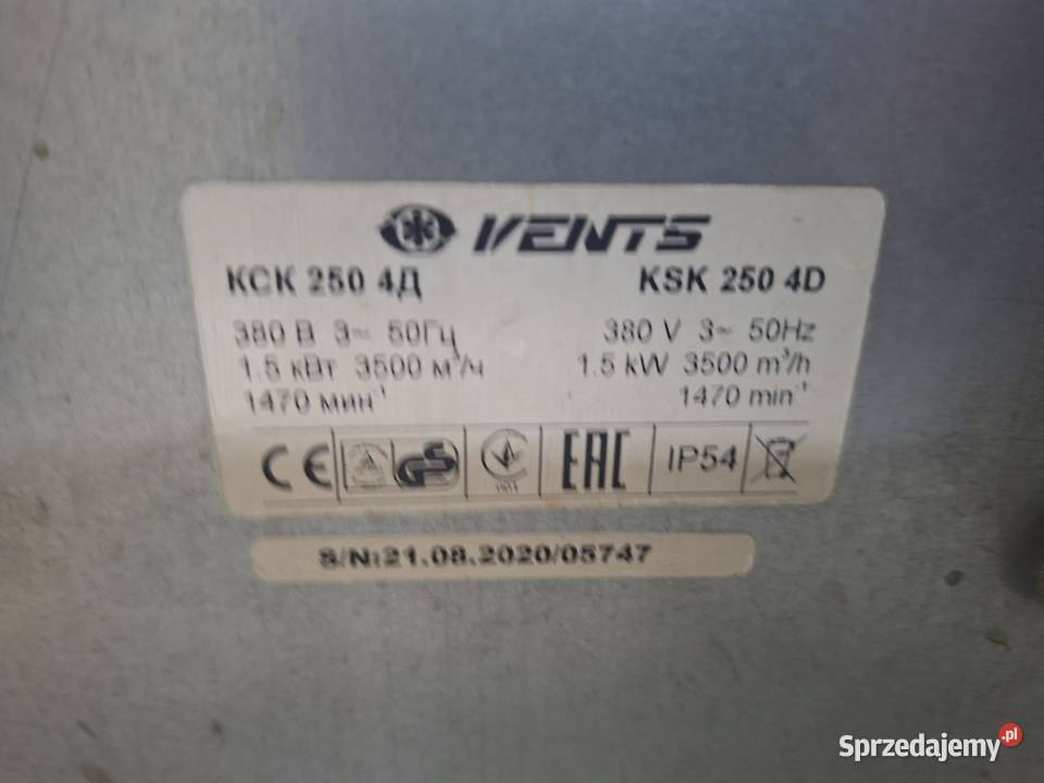 Sprzedam wyciąg działał w stolarni do zakupu Wentylatory Warszawa