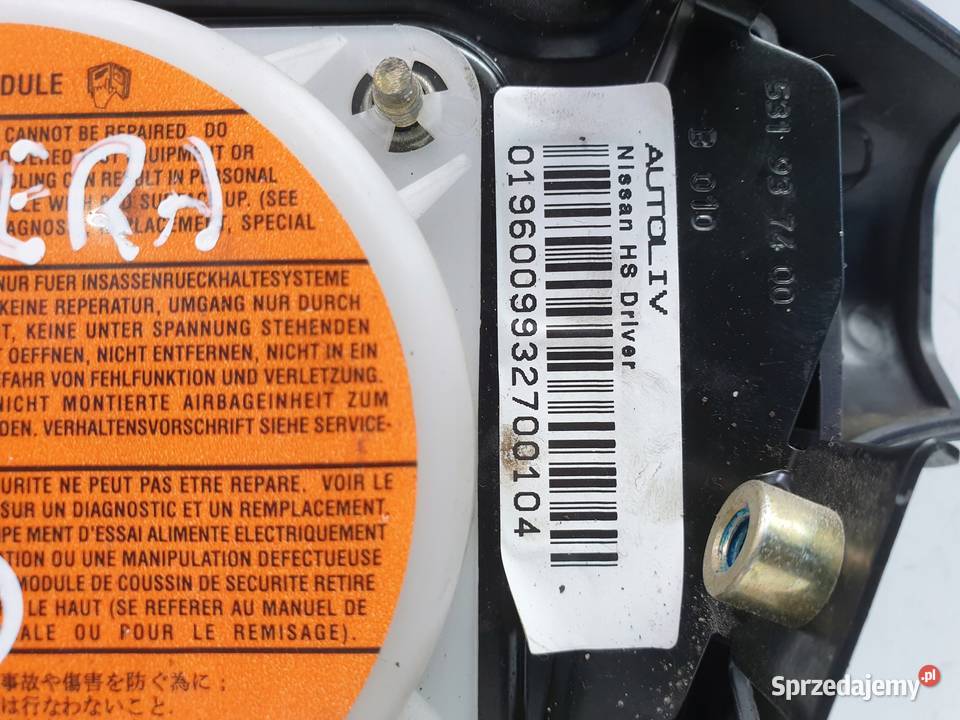 Nissan Almera N16 PODUSZKA POWIETRZNA KIEROWCY Poduszki powietrzne Chełm