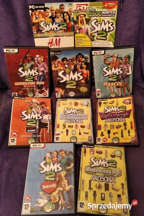 Gra The Sims 2 wszystkie dodatki do niej Marki