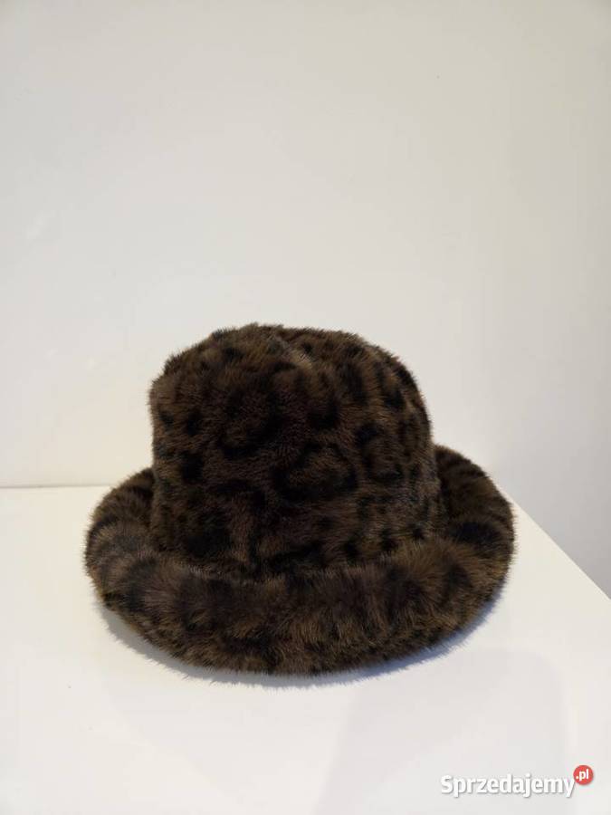 Kapelusz bucket czapka futerko panterka Liszki