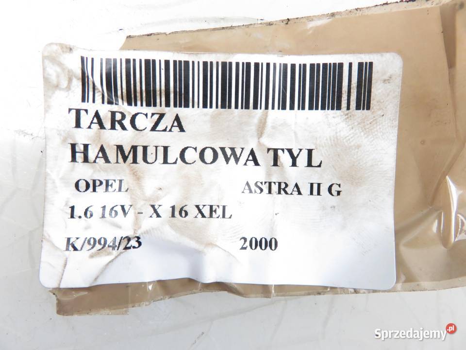 TARCZA HAMULCOWA TYŁ OPEL ASTRA II G