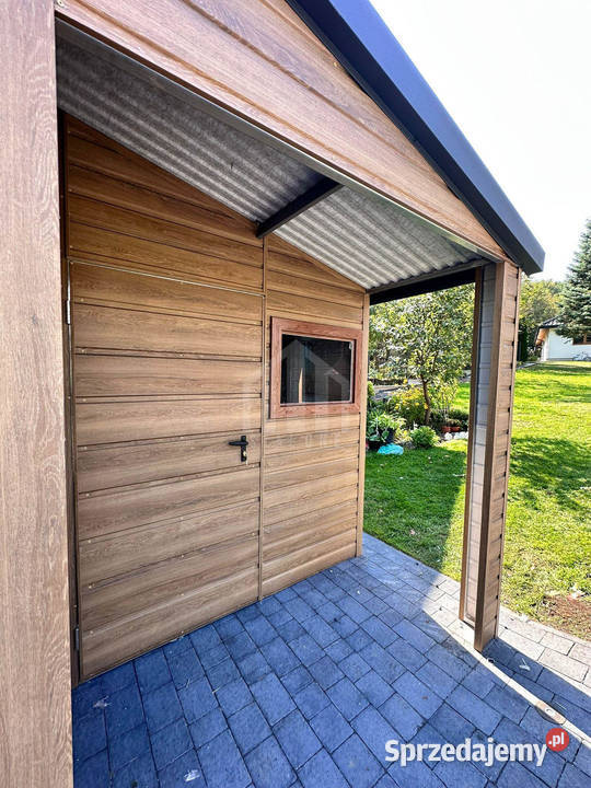 Garaż blaszany 8x6 wnęka brama drzwi okno łódzkie Rawa Mazowiecka