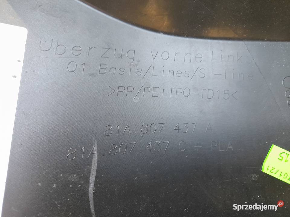 AUDI Q2 S LINE NAROŻNIK ZDERZAKA LEWY PRZÓD Goleniów