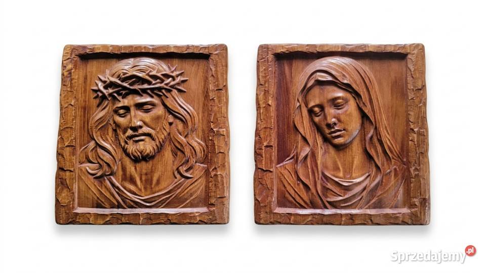 Matka Boska i Jezus Chrystus 2 płaskorzeźby w Nowy Targ