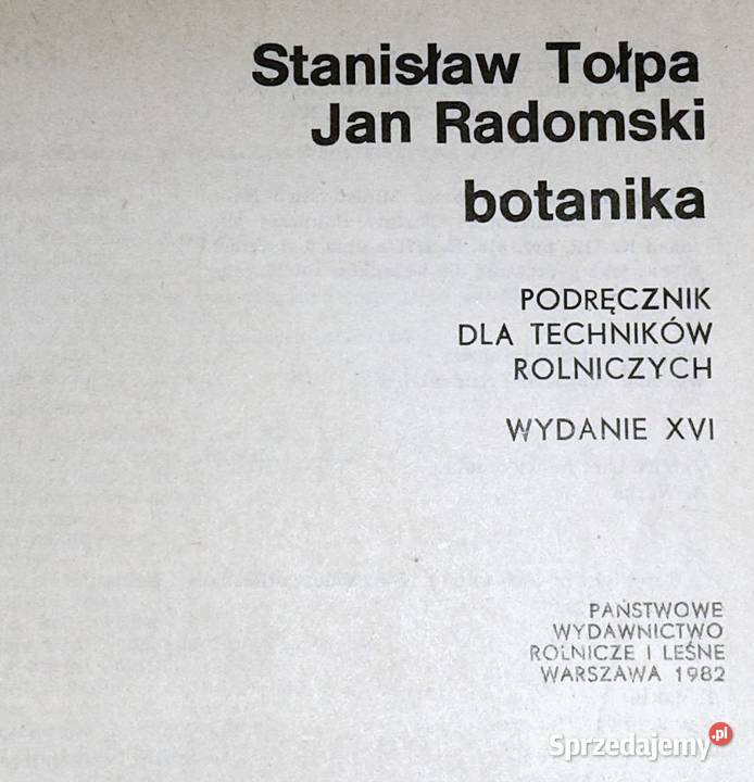 Botanika Jan Radomski Stanisław Tołpa Chełm