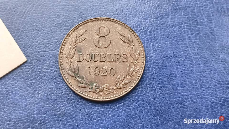 Stare monety 8 doubles 1920 Guernsey Numizmatyka podkarpackie