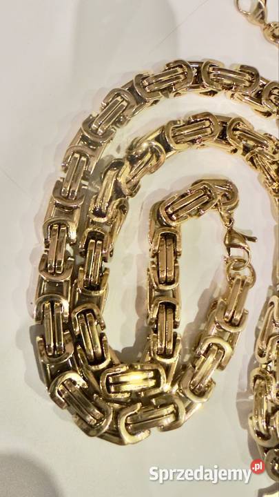 Komplet męski łańcuszek bransoletka i krzyż Biżuteria Wolsztyn