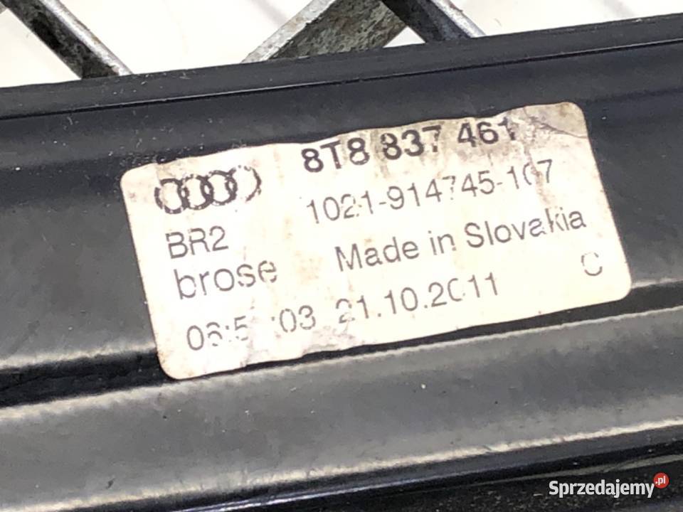 PODNOŚNIK SZYBY LEWY PRZÓD AUDI A5 8T 8T8837461 osobowe