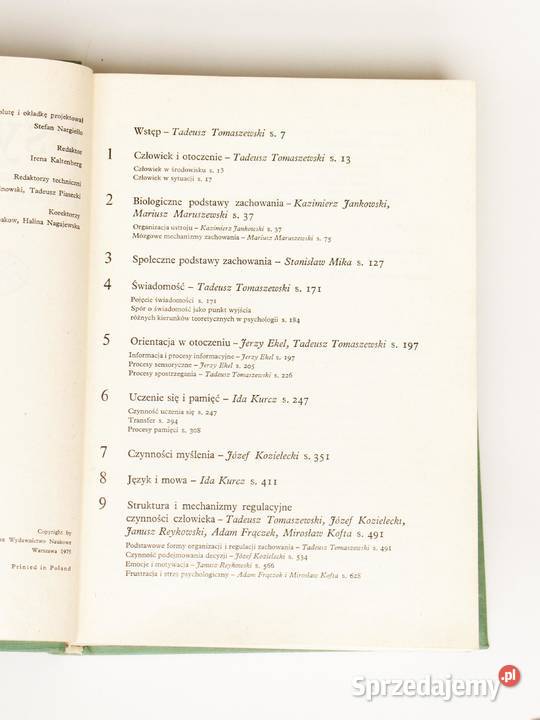 Psychologia Tadeusz Tomaszewski Kraków