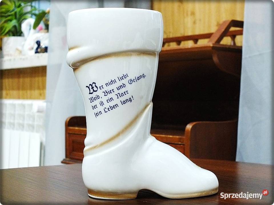 Kufel Bucik But Porcelana Sygnowana GDR lata Żary