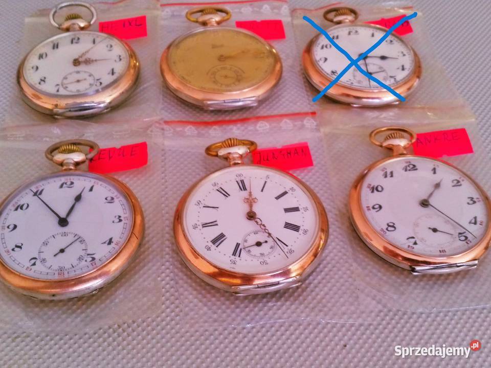 zegarek kieszonkowy złocone 18K złotem