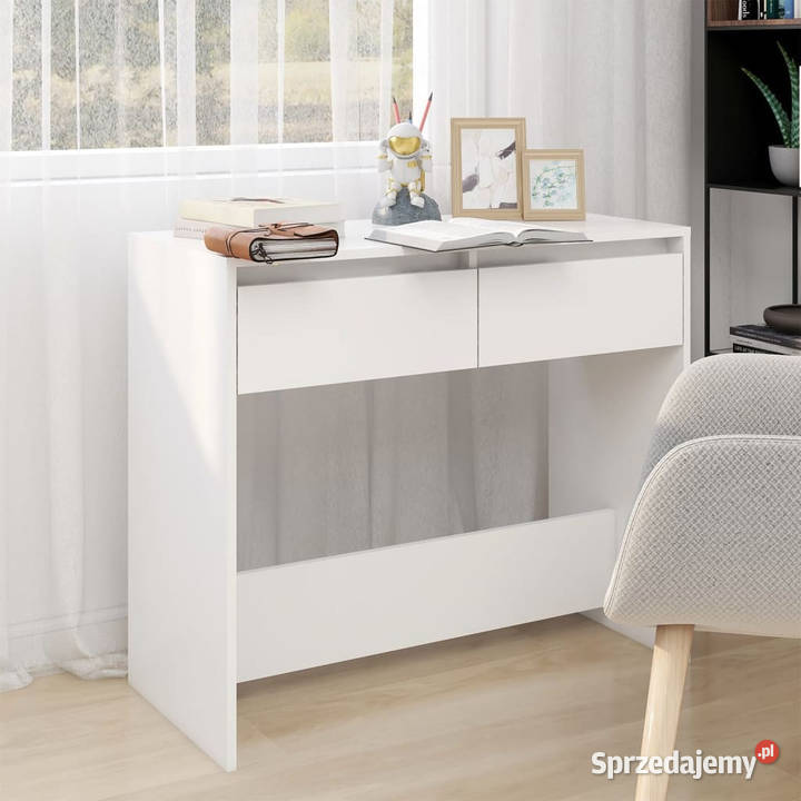 Stolik konsolowy białe 89x41x765 materiał Warszawa