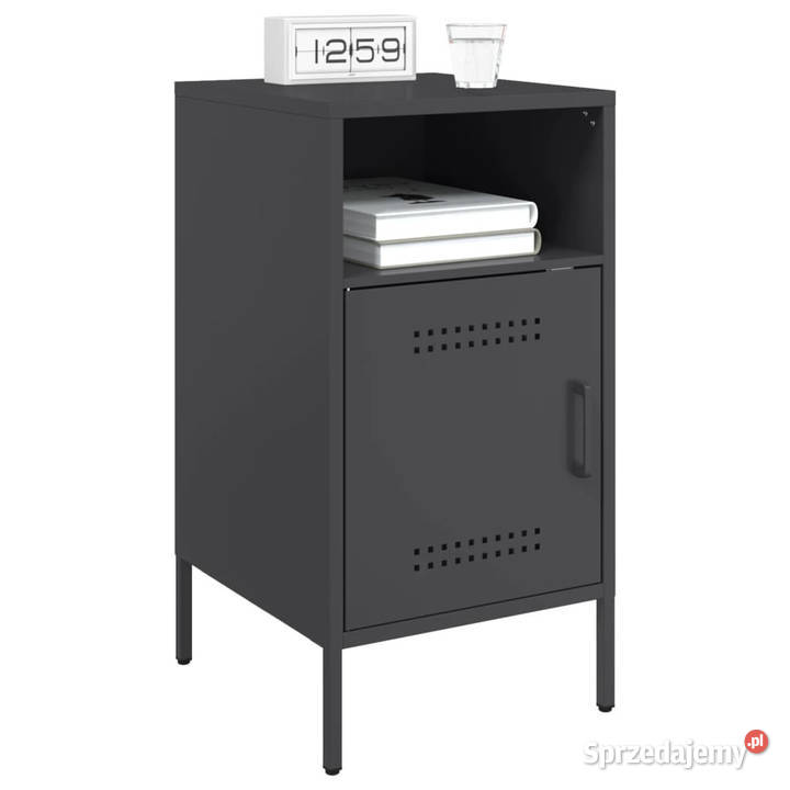 Szafki nocne 2 czarne 36x39x68 stal WM843067 mazowieckie Warszawa