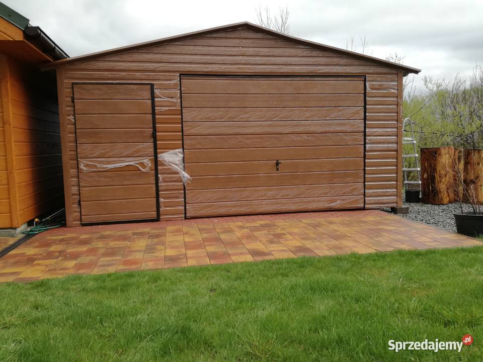 Drewnopodobny Garaż Blaszany Złoty Dąb Garaże 20m2 Wschowa