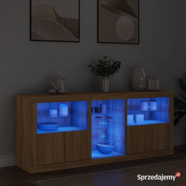 Szafka z oświetleniem LED dąb sonoma 162x37x67 Warszawa sprzedam