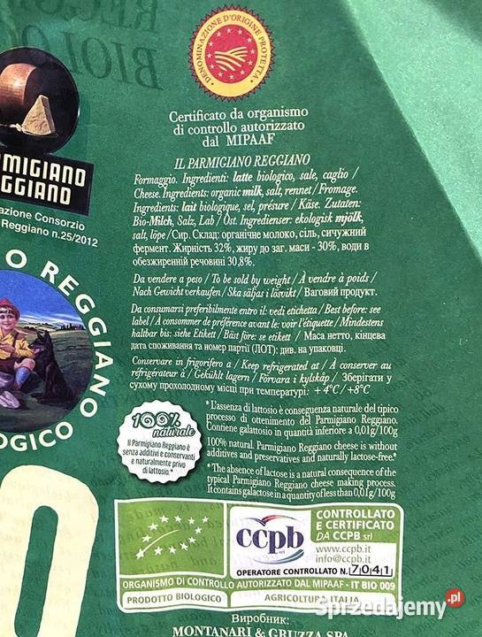 Parmigiano Reggiano Organiczny dojrzewanie 60 Świdnica
