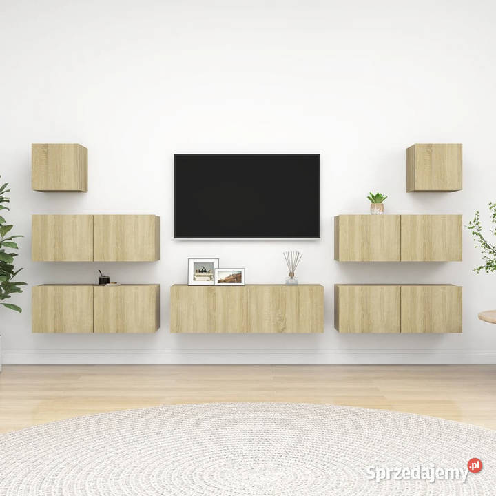 7cz zestaw szafek TV dąb sonoma materiał Szafki Warszawa