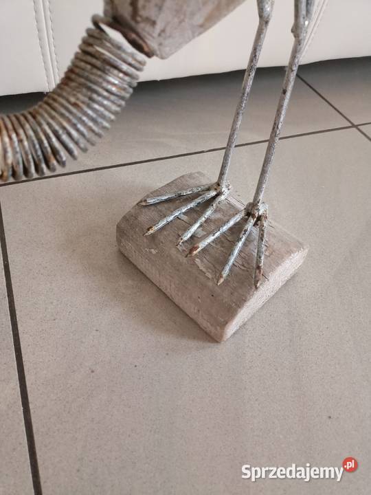 Dekoracja ogrodu ptak żuraw drewno metal Zamość sprzedam
