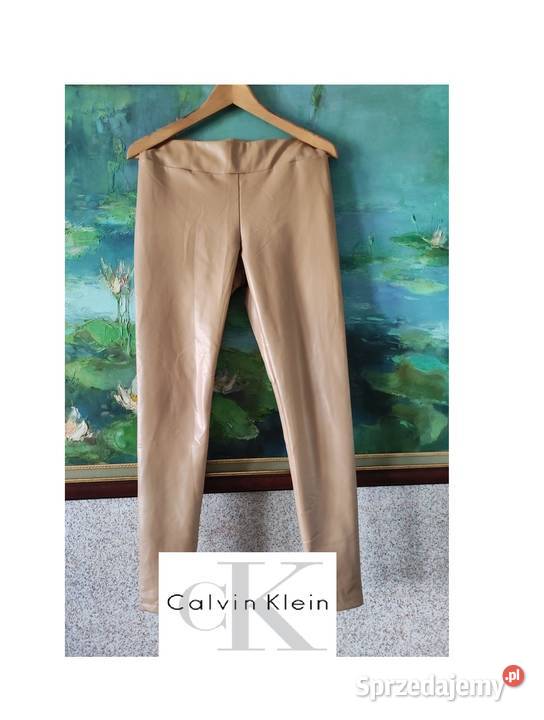 Calvin Klein wysokie stan camel beż legginsy Kielce
