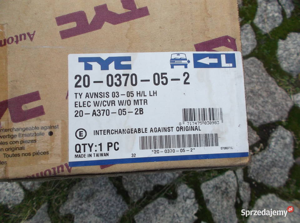REFLEKTOR LAMPA 200370052 TYC TOYOTA AVENSIS Złotoryja sprzedam