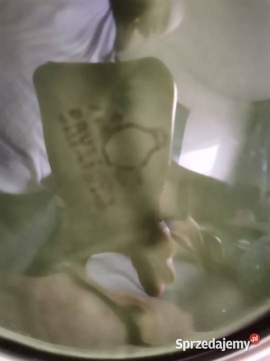 Stary talerz zielony porcelit Pruszków design Porcelana i szkło
