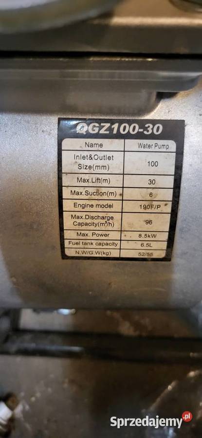 QGZ10030 motopompa mega wydajna nowa Malbork