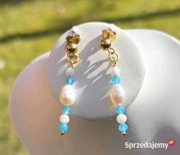 KOLCZYKI SZTYFTY NATURALNE PERŁY SŁODKOWODNE Wrocław