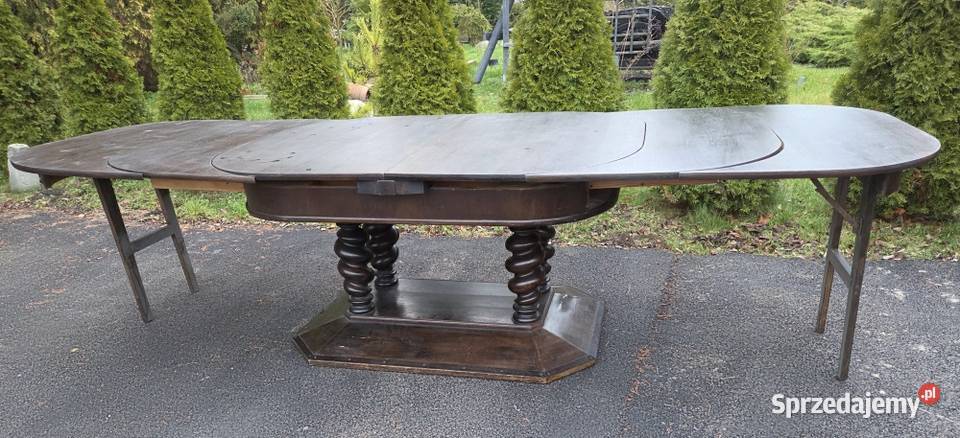 Rozkładany stół na świdrach 9275 Antyki, Sztuka, Kolekcje Szczecin