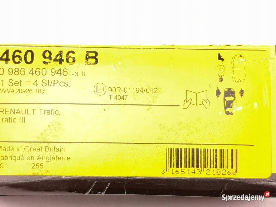 KLOCKI HAMULCOWE PRZÓD RENAULT TRAFIC OPEL ARENA
