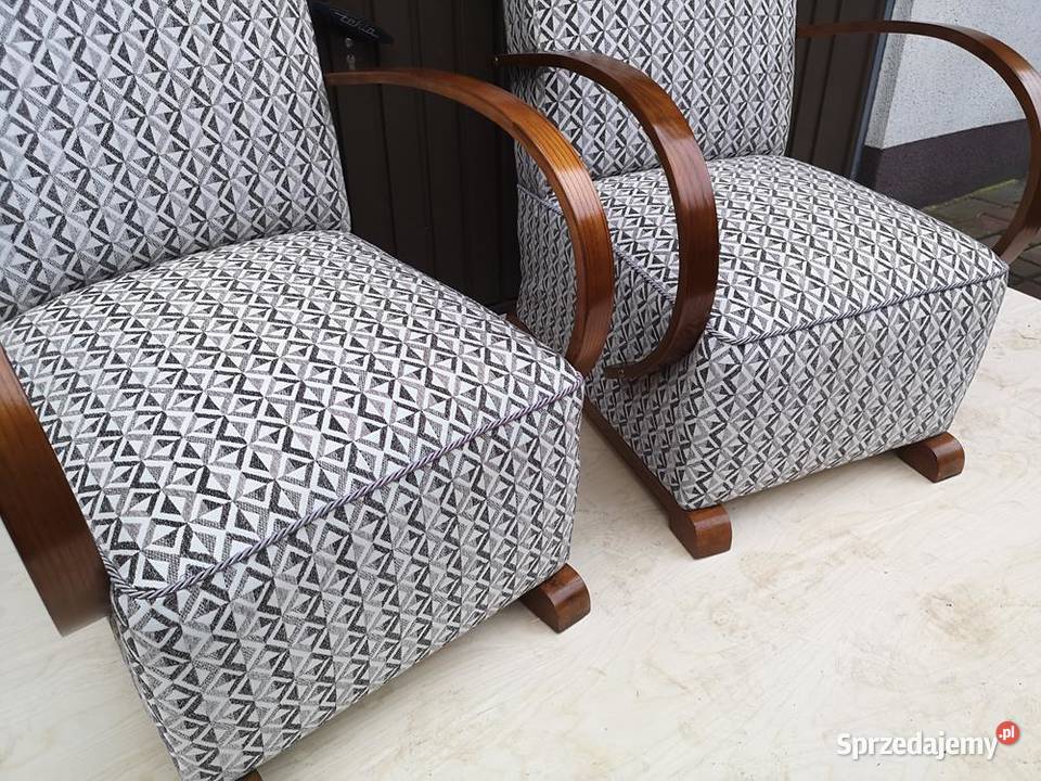 Para Foteli Stylu Art Deco Unikatowe Bujane wielkopolskie Swarzędz