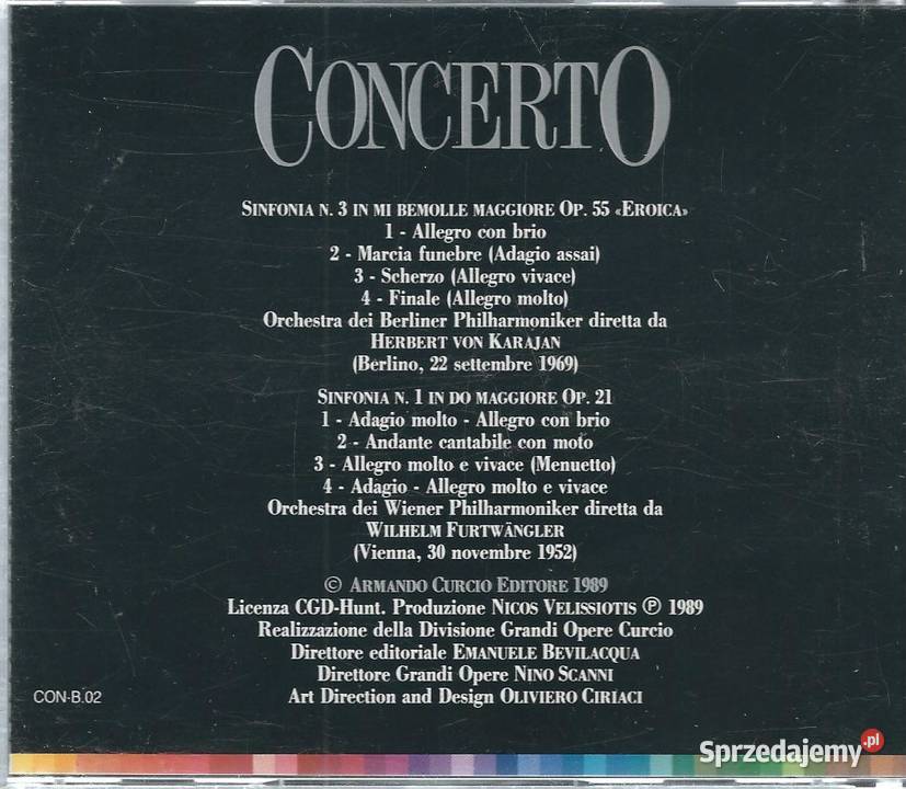CD Beethoven Concerto Sinfonia N 3 1 1989 mazowieckie Brwinów