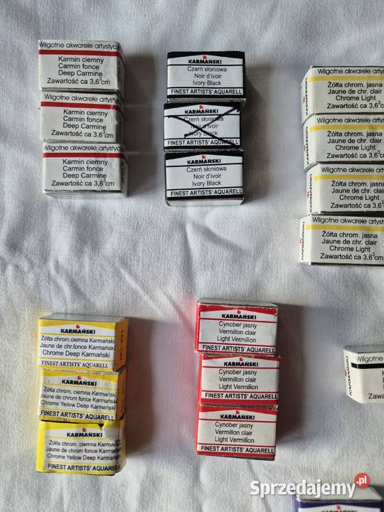 Farby akwarelowe Karmański nowe kostki 25 sztuk Malarstwo małopolskie
