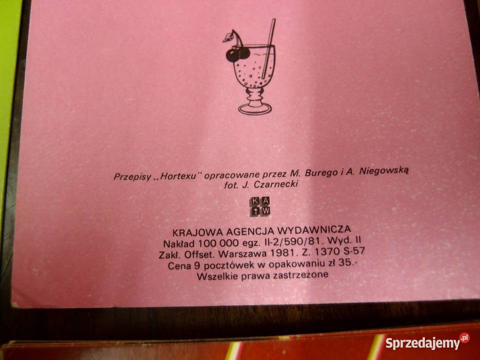 pocztówki z przepisami z PRLu wyd KAW lata 80te Łódź