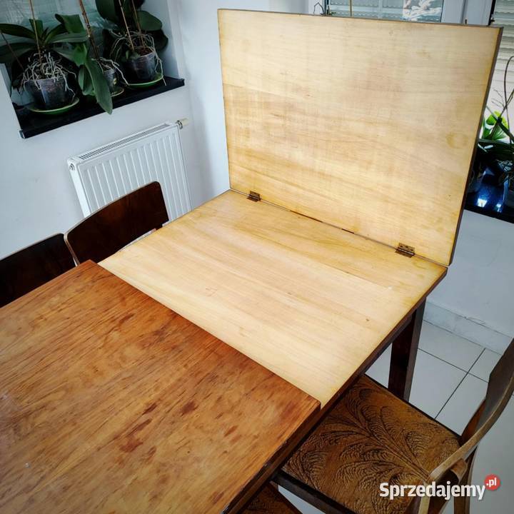 Stary rozkładany stół w stylu Art Dco Warszawa